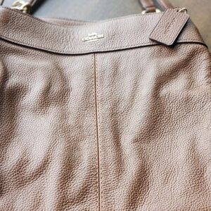 Coach Beige Pebble Leather Bucket Bag